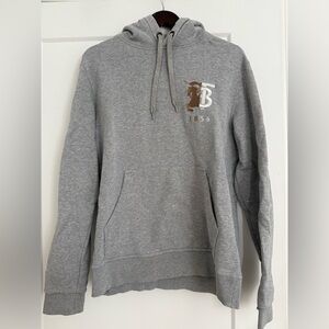 Burberry Gray Logo Hoodie - 100% Authentic